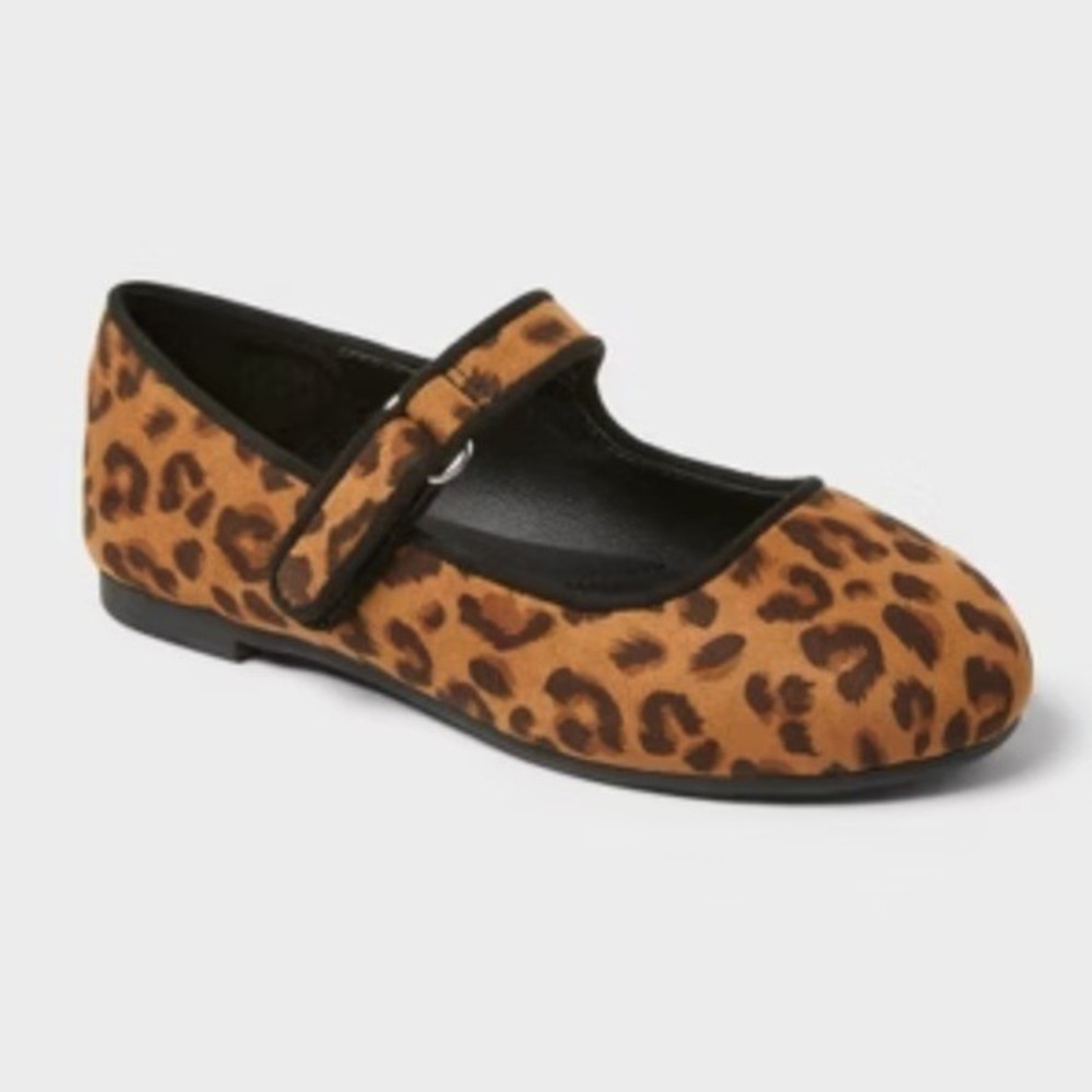 Cat & Jack Mary Jane Shoes Toddler Size 8 Leopard Print Animal NWT